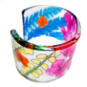 'Ghibli' Floral Cuff bracelet | Recycled Perspex