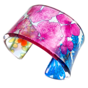 'Ghibli' Floral Cuff bracelet | Recycled Perspex